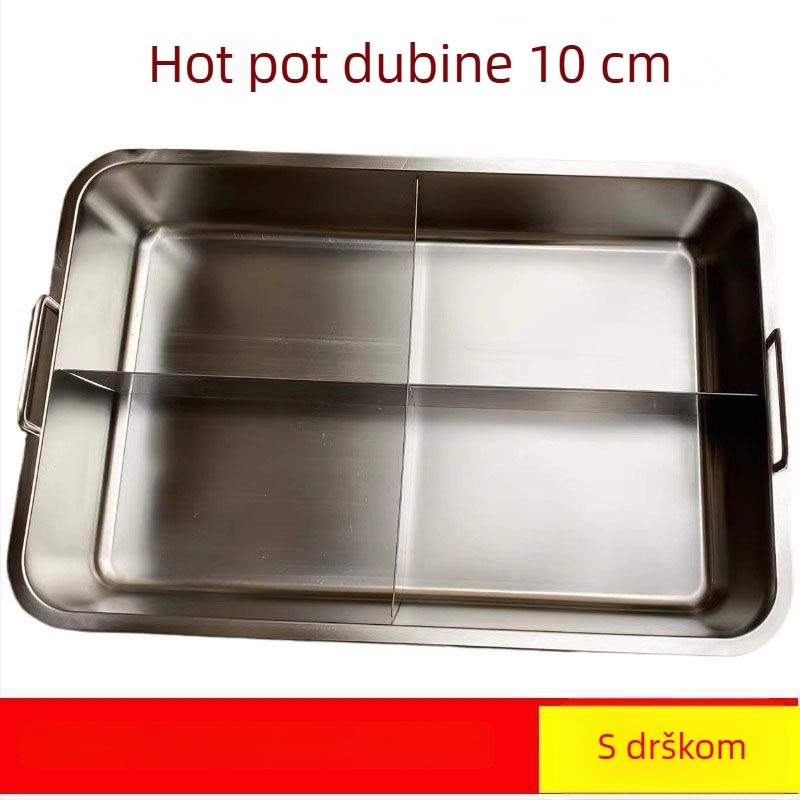 Pravokutni profesionalni lonac za shabu-shabu, začinski hot pot i oden, s križnim rešetkastim dijelovima za ražnjiće