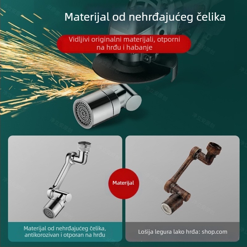 Robotizirani produživač slavine s okretljivim izljevom, višenamjenski univerzalni spojnik za umivaonik