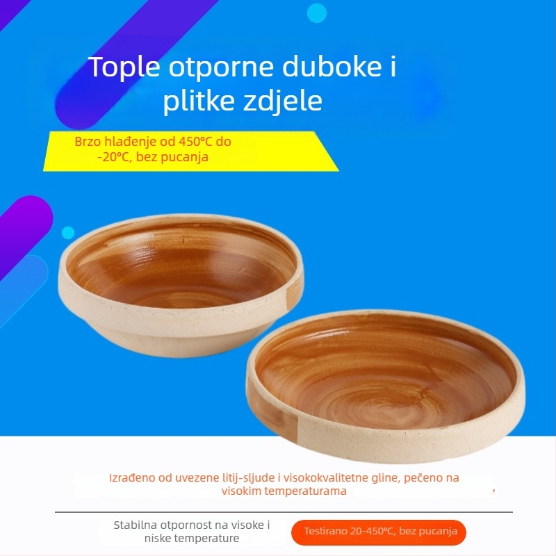 Keramički mini lonac s alkoholinim štednjakom, kućna upotreba, glineni lonac za suho kuhanje, kapacitet 2,1–4 L, otporan na visoke temperature