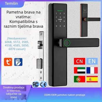 Pametni brava s otiskom prsta za drvena vrata, pristup lozinkom i elektronički pristup, model P12