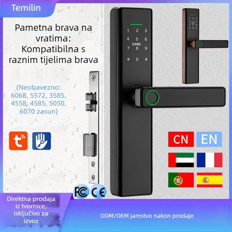 Pametni brava s otiskom prsta za drvena vrata, pristup lozinkom i elektronički pristup, model P12