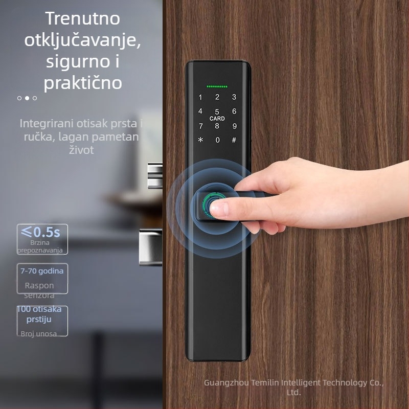 Pametni brava s otiskom prsta za drvena vrata, pristup lozinkom i elektronički pristup, model P12
