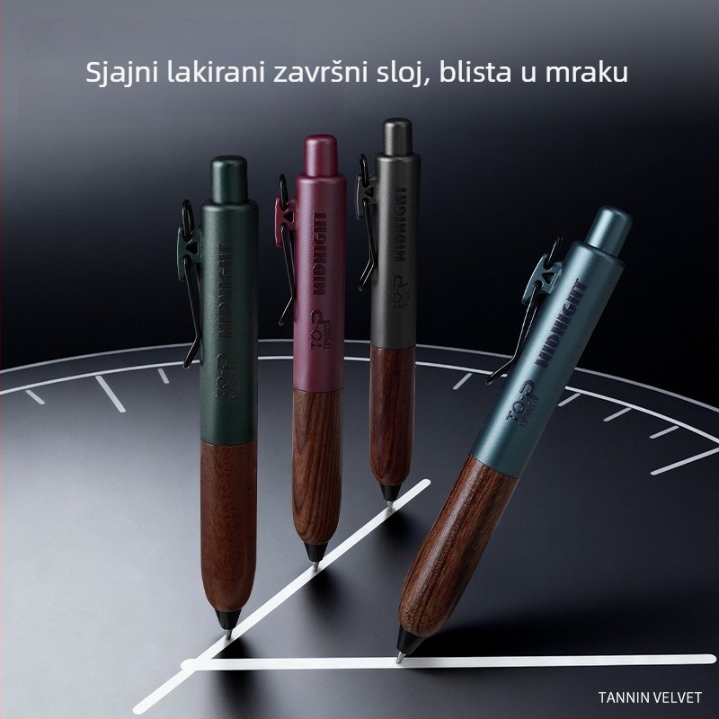 Tanosai Dark Night pero, kompaktni dizajn, drška od sandalovog drveta, retro stil, 0,5 mm crno mastilo