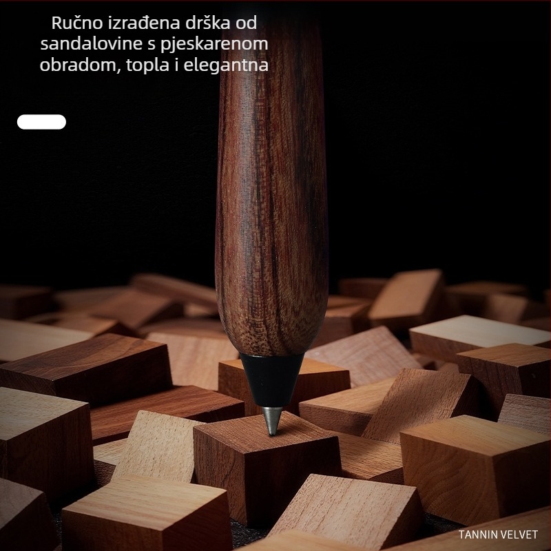 Tanosai Dark Night pero, kompaktni dizajn, drška od sandalovog drveta, retro stil, 0,5 mm crno mastilo