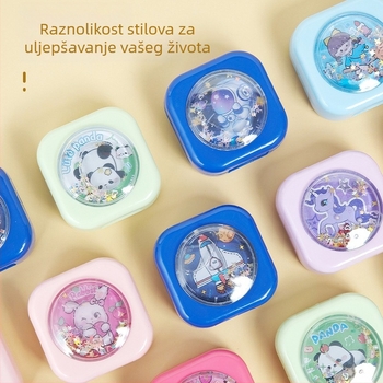 Rainbow Quicksand oštrač olovaka - sladak crtić dizajn, dvostruka rupa, kompaktni ručni oštrač za djecu i učenike, mini oštrač za olovke za obrve