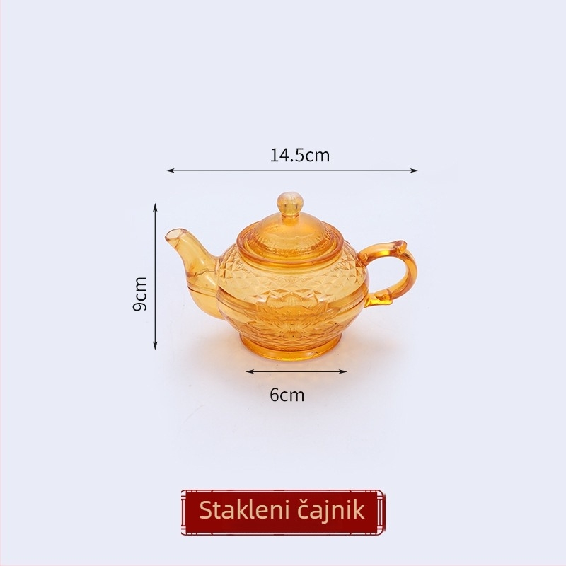 Plastični ritualni set za posluživanje: tanjur, zdjela, šalica, štapići za jelo, čajnik i šalice za čaj