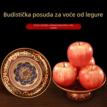 Podnos od legure za podnošenje darova Budi, pladanj za voće za obožavanje, kućni budistički dodatak s motivom lotosa