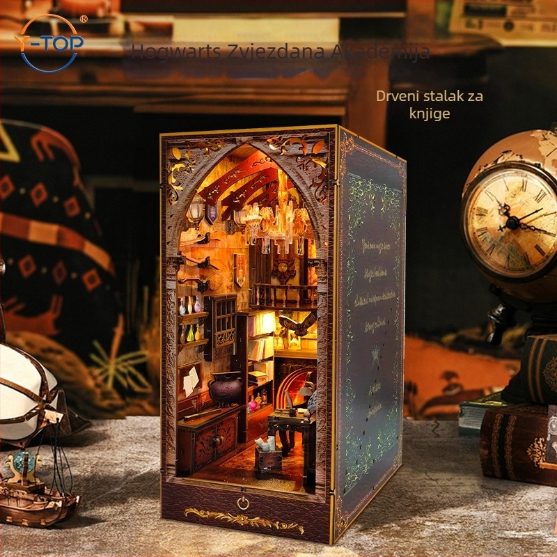 DIY drvena kućica za držač knjiga – inspirirano Hogwartsom, 3D slagalica za mini scenu