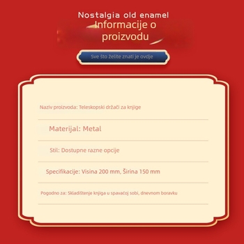 Metalni teleskopski držač za knjige, kreativna stolna podrška za knjige, prilagodljivi stalak za knjige