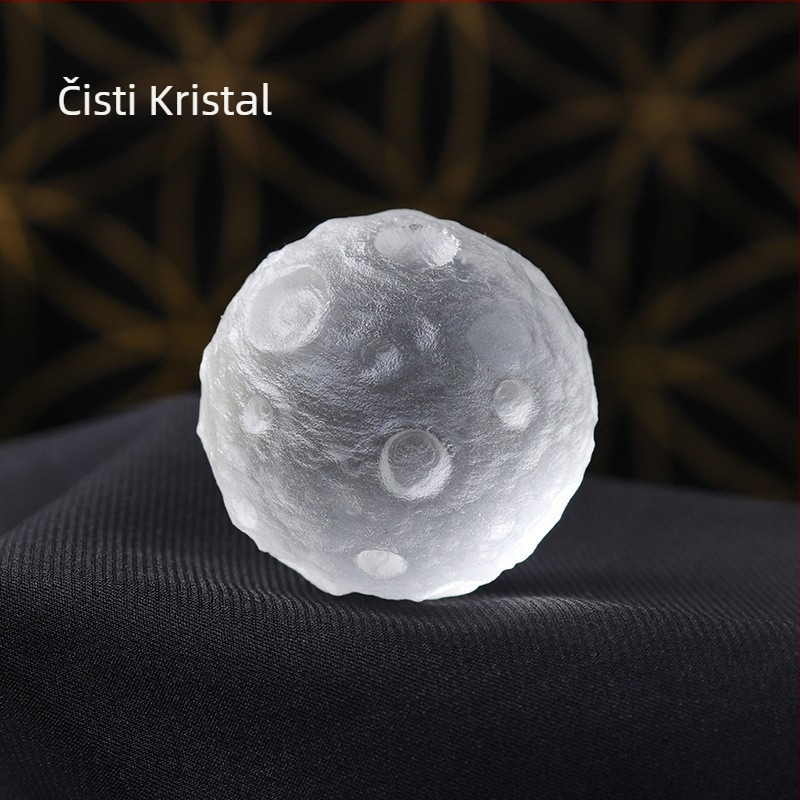 Prirodni kristalni ukras u obliku mjeseca-meteorit-planet, kristalna kugla promjera 4 cm, kreativan dar