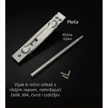 Protivkrađa kvaka za vrata sa zubima, produženi čep za vrata starijeg tipa, skriveni mehanizam od nehrđajućeg čelika