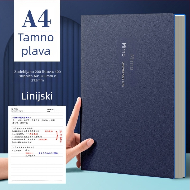 Bilježnica Cornell stila, izuzetno debela, formata B5/A4, za srednjoškolce i studente