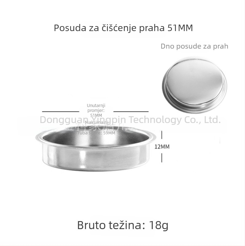 Ručni filter za kavu od 304 nehrđajućeg čelika, šalica za filtriranje, kompatibilne veličine 51/54/58 mm, za jednu ili dvostruku dozu