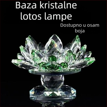 Obojena kristalna masna svjetiljka s drškom za lotos i kristalnim lotos svijećnjakom – dekorativni pribor za lampe