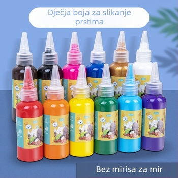 Dječji gouache set boja, perive, 60 ml, 12 boja, crtanje prstima