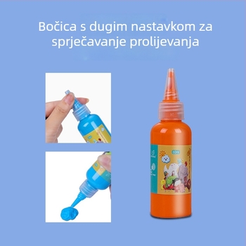 Dječji gouache set boja, perive, 60 ml, 12 boja, crtanje prstima