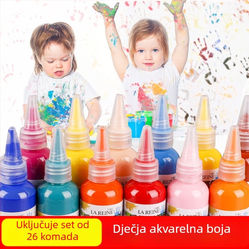 Dječji gouache set boja, perive, 60 ml, 12 boja, crtanje prstima