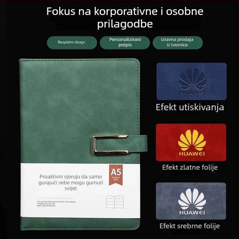 Prilagođeni A5 prenosivi bilježnica, B5 poslovna bilježnica sa kopčom, poklon set u kutiji, klasičan uredski bilježnik