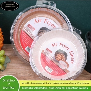 Papir za pečenje za air fryer, jednokratna upotreba, kvadratni i kružni oblici, otporan na visoke temperature, prehrambena kvaliteta