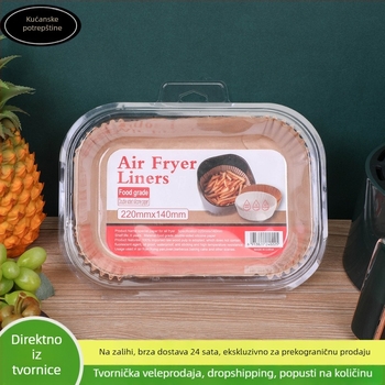 Papir za pečenje za air fryer, jednokratna upotreba, kvadratni i kružni oblici, otporan na visoke temperature, prehrambena kvaliteta