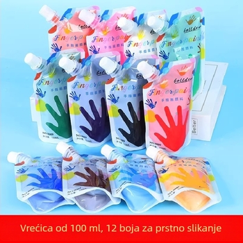Dječji set gouache boja, 12 boja, perivo vodom, crtanje prstima