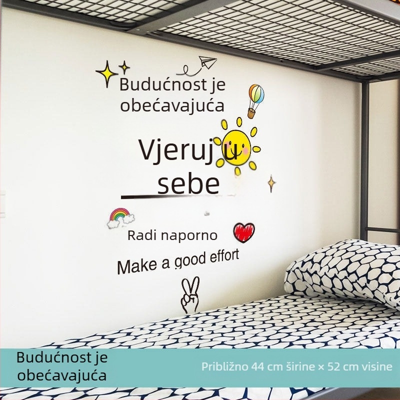 Motivacijski zidni natpisi za učenje i samoljepljiva tapeta za studentsku sobu