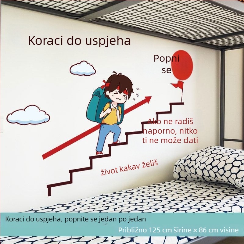 Motivacijski zidni natpisi za učenje i samoljepljiva tapeta za studentsku sobu