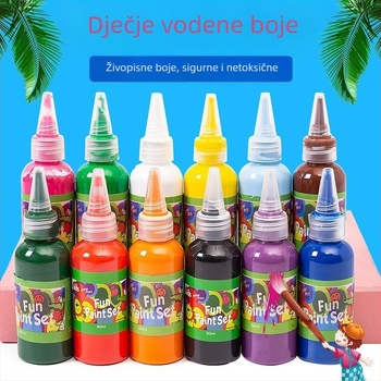 60 ml dječji set akvarelnih boja za prstno slikanje, 12 boja