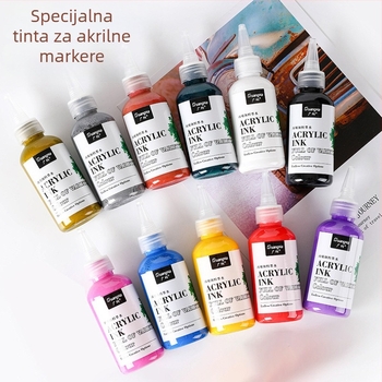 Akrilni marker s pigmentnim tintom, 120 ml, vodotopna baza – za dječju umjetnost i graffiti, tekućina za dopunjavanje