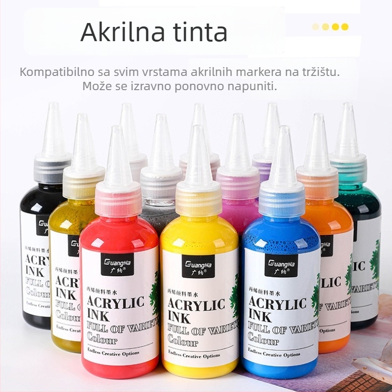 Akrilni marker s pigmentnim tintom, 120 ml, vodotopna baza – za dječju umjetnost i graffiti, tekućina za dopunjavanje