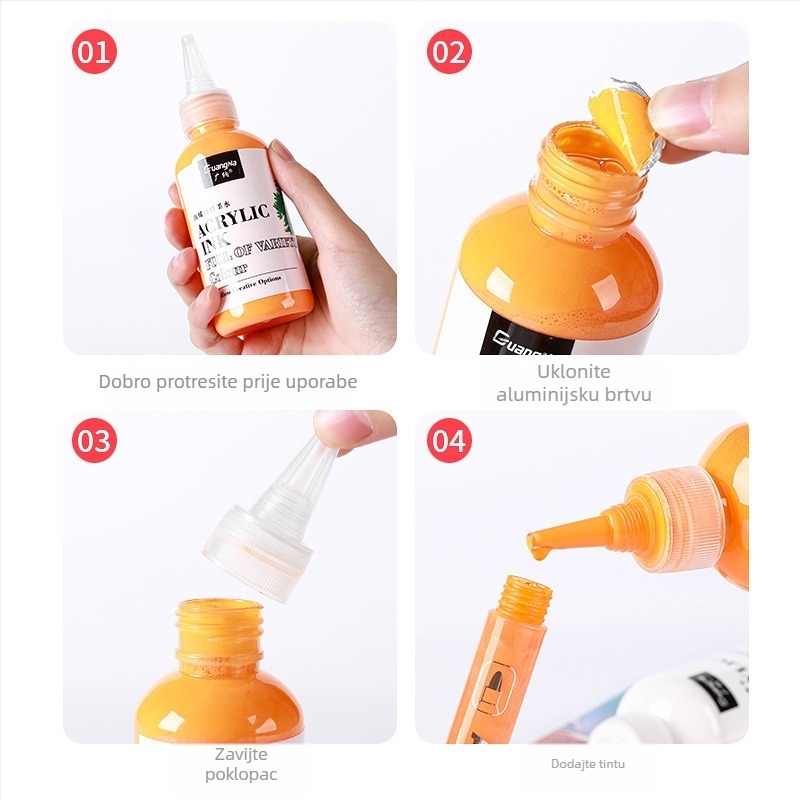 Akrilni marker s pigmentnim tintom, 120 ml, vodotopna baza – za dječju umjetnost i graffiti, tekućina za dopunjavanje