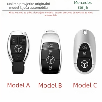 Kryt ključa Mercedes-Benz E300L - kompatibilan s C260L/C200L/GLC/GLB/GLE350/E260, križasti uzorak, PVC