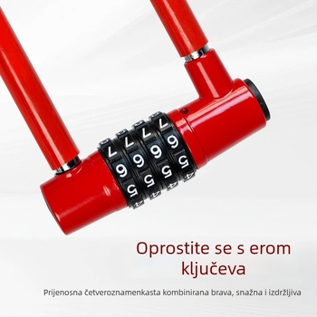 Brava U-oblik s kodom za električna vozila, legura otporna na vodu i hrđu, za staklena vrata kuće i trgovine