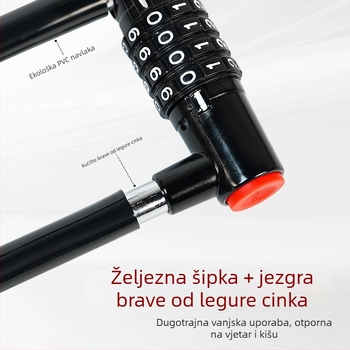 Brava U-oblik s kodom za električna vozila, legura otporna na vodu i hrđu, za staklena vrata kuće i trgovine