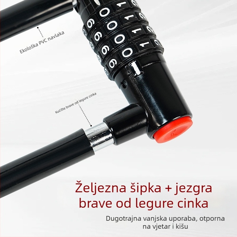 Brava U-oblik s kodom za električna vozila, legura otporna na vodu i hrđu, za staklena vrata kuće i trgovine