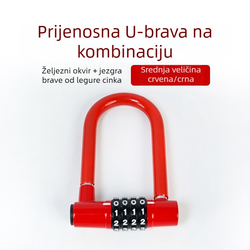 Brava U-oblik s kodom za električna vozila, legura otporna na vodu i hrđu, za staklena vrata kuće i trgovine