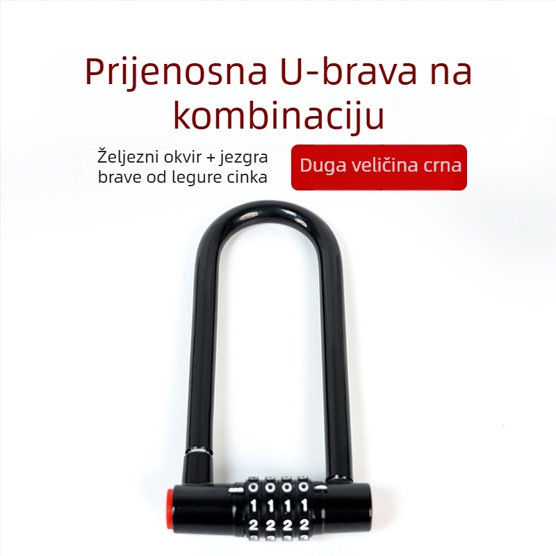Brava U-oblik s kodom za električna vozila, legura otporna na vodu i hrđu, za staklena vrata kuće i trgovine