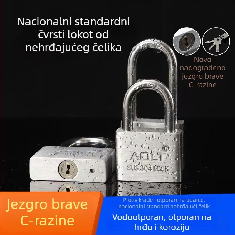 Lakat od nehrđajućeg čelika 304 za vanjsku upotrebu – vodootporan, otporan na hrđu i koroziju, zaštita od krađe i provale za kapije/vrata