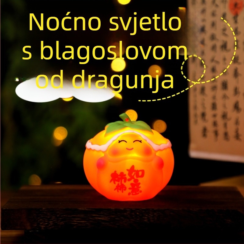 Narančasto oblikovan svjetleći lampion za Novu godinu — crtani stil, poklon za djecu, vrtić, festival lampiona