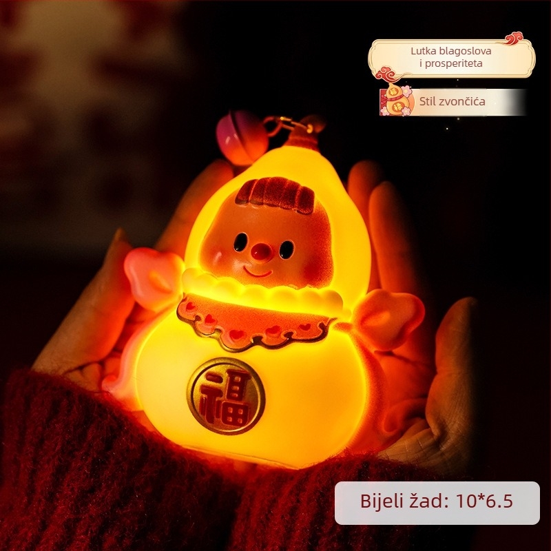 Narančasto oblikovan svjetleći lampion za Novu godinu — crtani stil, poklon za djecu, vrtić, festival lampiona