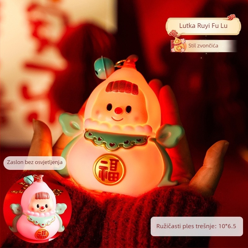 Narančasto oblikovan svjetleći lampion za Novu godinu — crtani stil, poklon za djecu, vrtić, festival lampiona