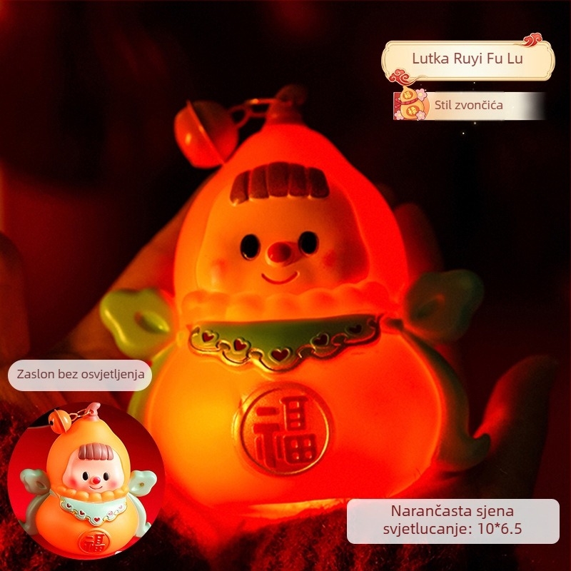 Narančasto oblikovan svjetleći lampion za Novu godinu — crtani stil, poklon za djecu, vrtić, festival lampiona