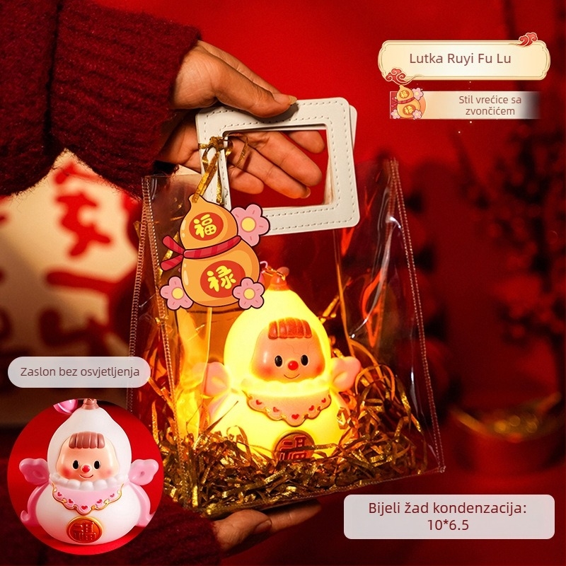 Narančasto oblikovan svjetleći lampion za Novu godinu — crtani stil, poklon za djecu, vrtić, festival lampiona