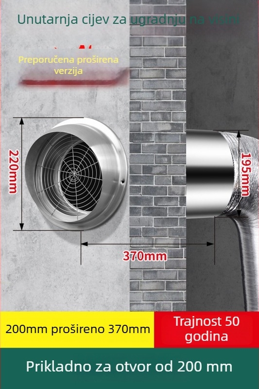 Nehrđajući čelični kapak za ventilaciju protiv ptica i glodavaca, svjež zrak