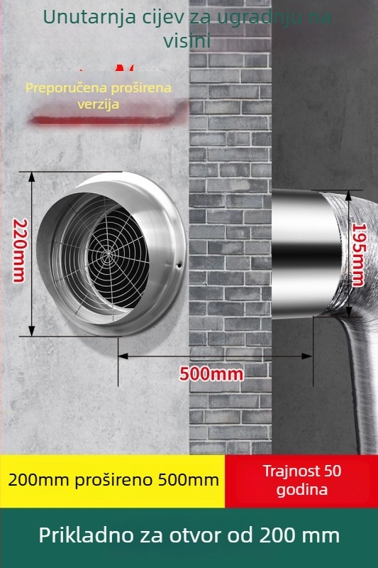 Nehrđajući čelični kapak za ventilaciju protiv ptica i glodavaca, svjež zrak