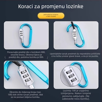 Mehanički kombinirani zaključivač za ormariće, kacigu električnog bicikla i košaru za bicikl