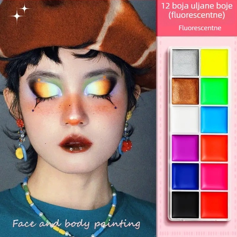 20 boja uljnog make-upa za lice za scenijski makeup, pogodno za Halloween i Božić