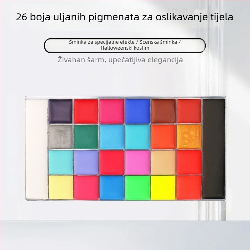 20 boja uljnog make-upa za lice za scenijski makeup, pogodno za Halloween i Božić