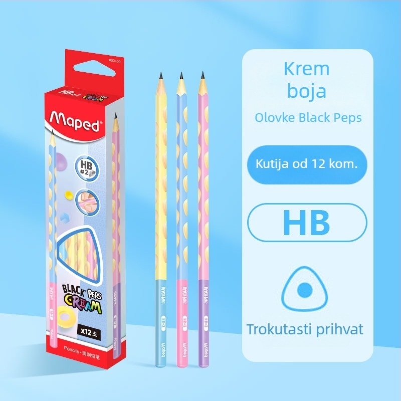Maped olovka s trokutastim gripom HB/2B za učenike – vježba pisanja