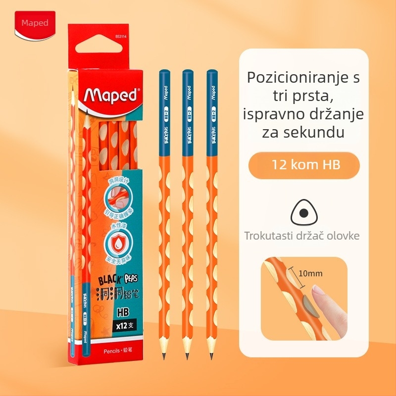 Maped olovka s trokutastim gripom HB/2B za učenike – vježba pisanja